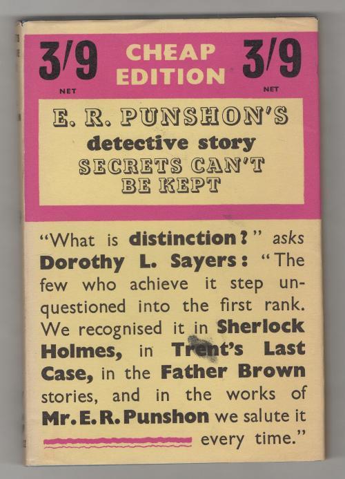 Secrets Can't Be Kept by E. R. Punshon (Gollancz) File Copy