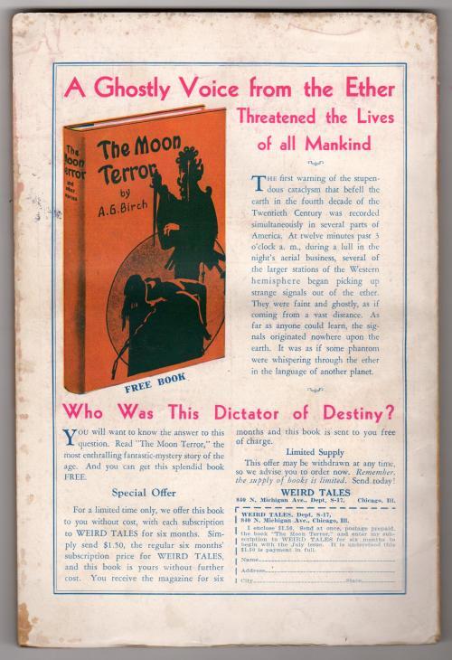 Weird Tales Jun 1932 1st Weird Tales cover by J. Allen St. John; Derleth - Pulp