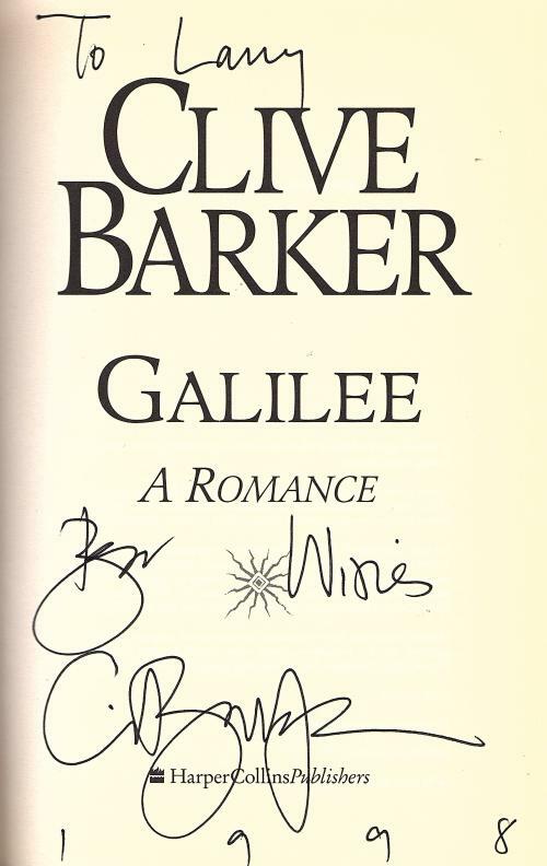 Galilee by Clive Barker (First Edition) Signed