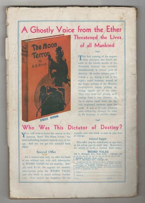 Weird Tales Sep 1932 1st Weird Tales cover by Margaret Brundage; Derleth