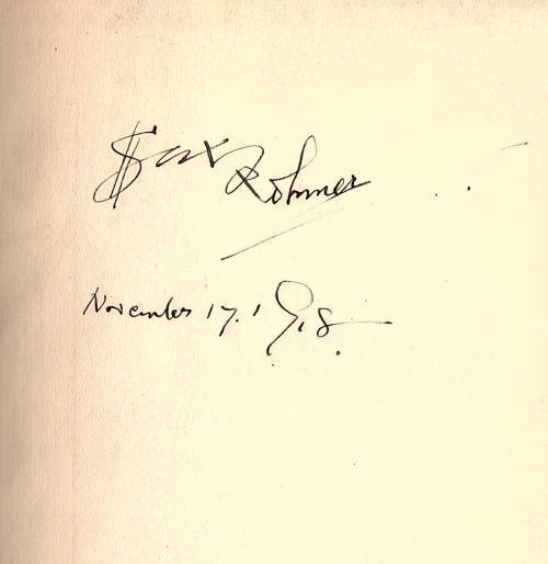 Tales of Secret Egypt by Sax Rohmer (First Edition) Signed Fax Dust Jacket