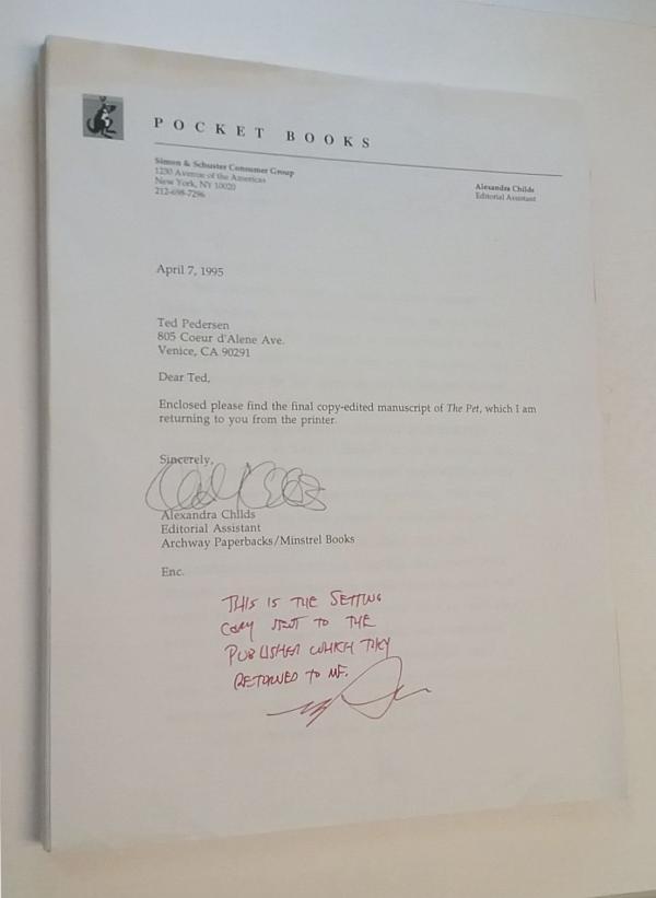 The Pet (Star Trek Deep Space Nine) Manuscript by Ted Pederson Mel Gilden