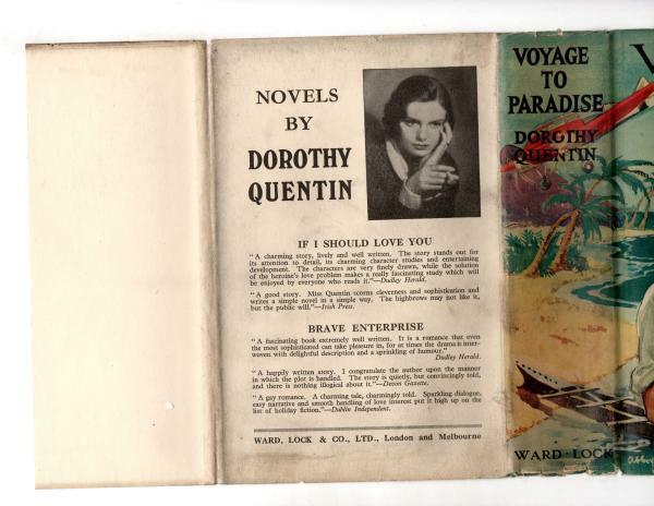 Voyage to Paradise by Dorothy Quentin  Abbey Cvr, Ward File Copy, (First Edit...