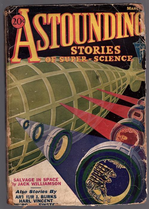 Astounding Mar 1933 Last Clayton Issue; Williamson Cover Story - Pulp