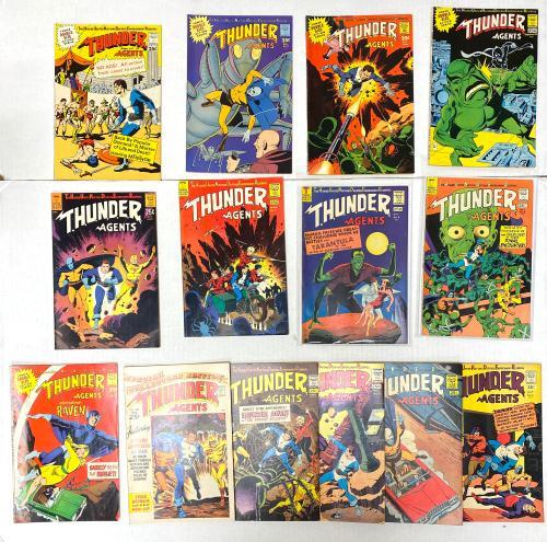 Lot of 14 Thunder Agents Raw Comics Tower Action Series