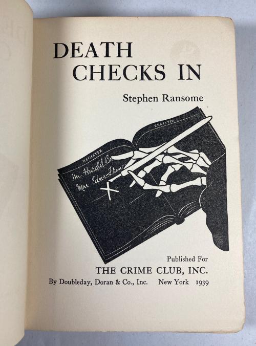 Death Checks In by Stephen Ransome (First Edition) FAX DJ