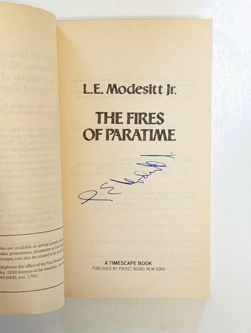 The Fires of Paratime by L. E. Modesitt, Jr. Signed