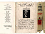 As Berry and I Were Saying by Dornford Yates (First Edition) File Copy