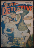 Super Detective Aug 1942 H.J. Ward Cvr, Jim Anthony novel - Pulp