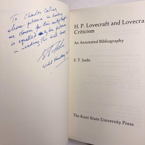 H.P. Lovecraft and Lovecraft Criticism by S.T. Joshi (Signed) First Edition