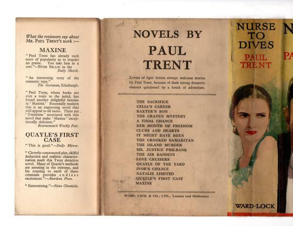 Nurse to Dives by Paul Trent (1st Edition) Abbey Cvr, Hubin Listed, Ward File...
