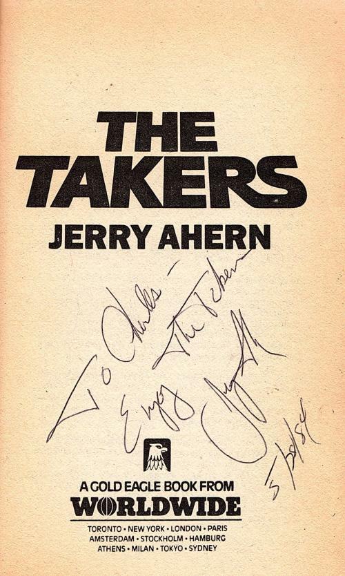 The Takers by Jerry Ahern (First Printing) Signed