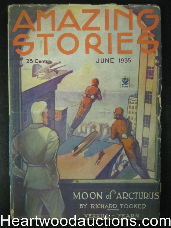 Amazing Stories Jun 1935 John Russell Fearn , Morey Cover - High Grade