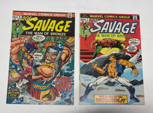 Lot of 6 Doc Savage Marvel Comics Issues 1, 2, 4, 6, 7, 8 Bronze Age