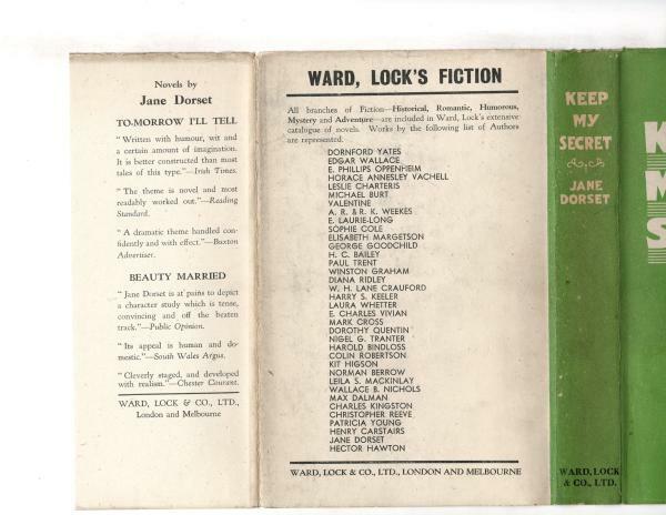 Keep My Secret by Jane Dorset (First Edition) File Copy