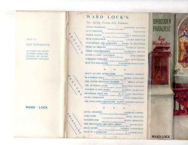 Unbidden Paradise by Kay Winchester (First Edition) Ward Lock File Copy