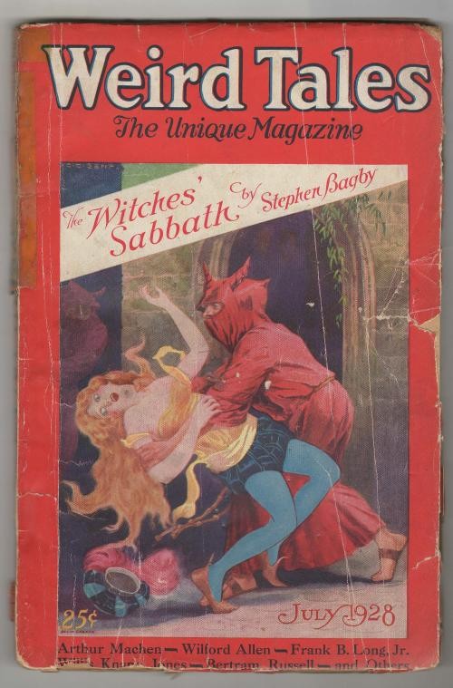 Weird Tales Jul 1928 Senf Witches Sabbath Cvr;  Robert E. Howard; Derleth