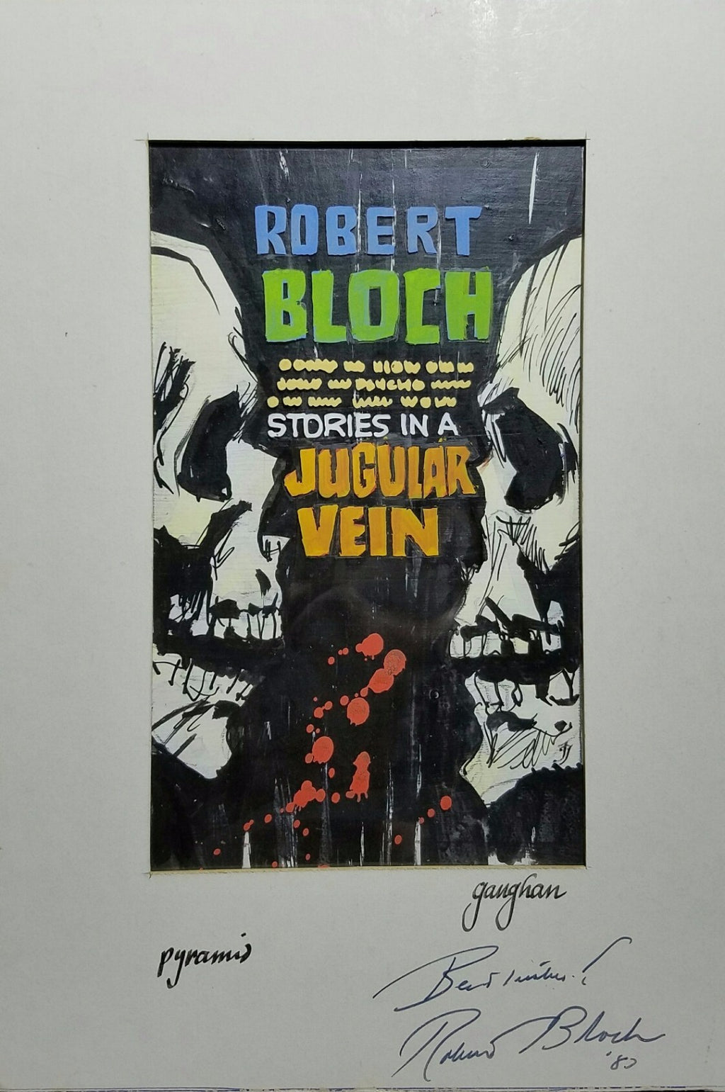 Jack Gaughan Prelim for Robert Bloch's Tales in a Jugular Vein Signed by Bloch