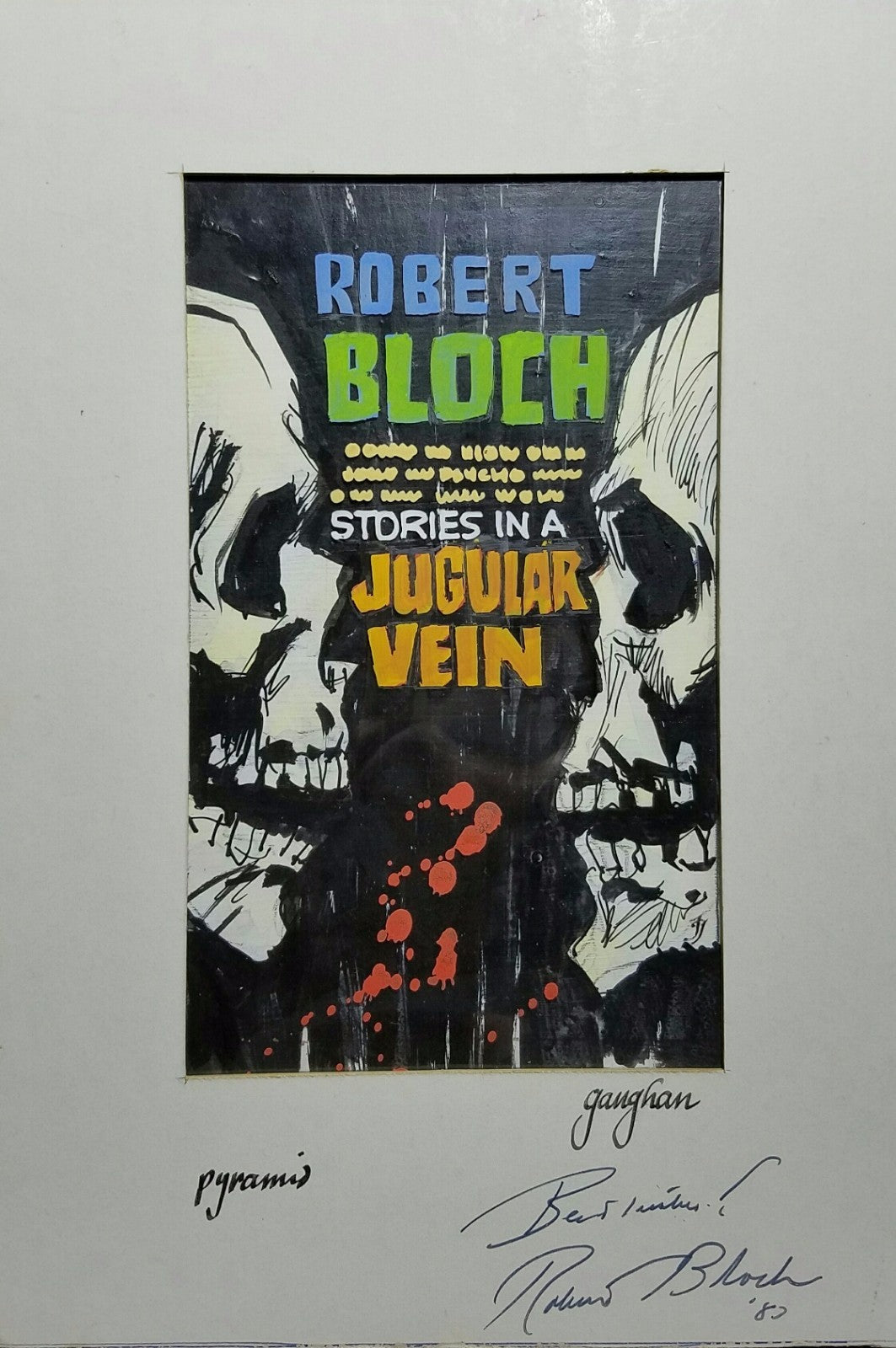 Jack Gaughan Prelim for Robert Bloch's Tales in a Jugular Vein Signed by Bloch