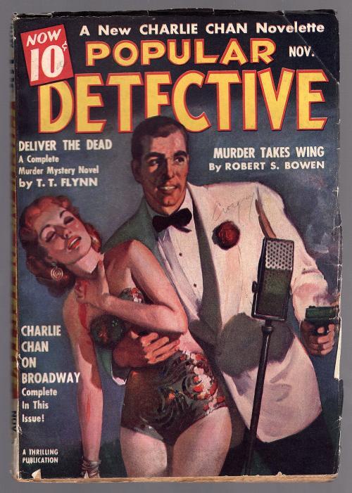 Popular Detective Nov 1937 Charlie Chan on Broadway - Pulp