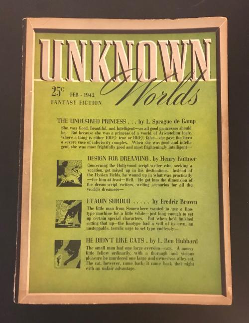 Unknown Worlds Feb 1942  L.Ron Hubbard, Fredric Brown, R. Bloch