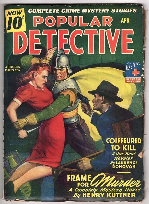 Popular Detective Apr 1944 Henry Kuttner "Frame for Murder" - Pulp