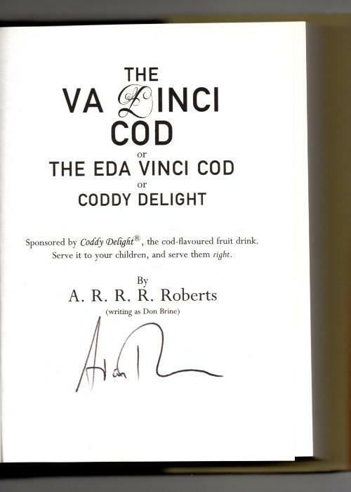 The Va Dinci Cod by A.R.R.R. Roberts (Adam Roberts) First Edition Signed