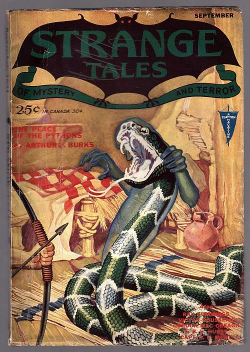 Strange Tales Sep 1931 FIRST; Cool Spectre/Viper Cvr by Wesso - Pulp
