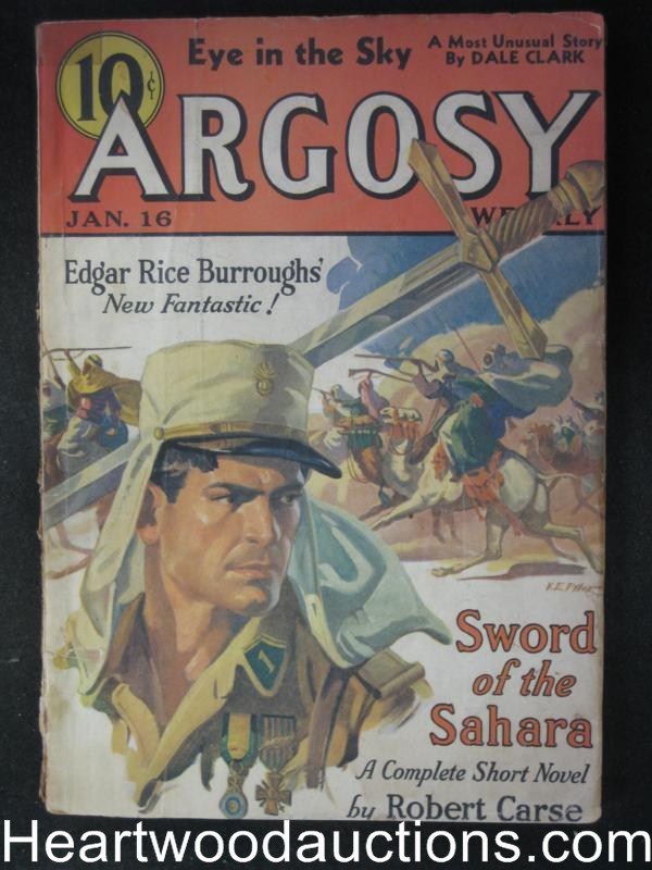 Argosy Jan 16, 1937 Edgar Rice Burroughs Seven Worlds to Conquer