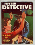 Fifteen Detective Stories- Feb 1954- Bank Robbery cvr- High Grade