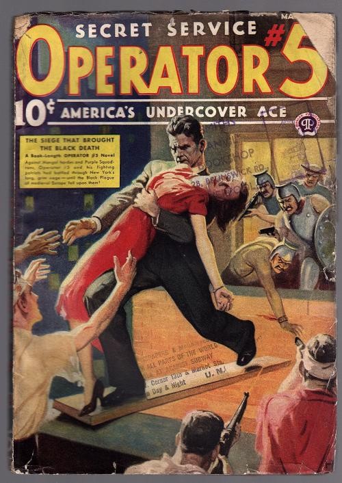 Operator #5 Mar 1938 Howitt Cover, Curtis Steele - Pulp