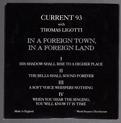 In a Foreign Town, In a Foreign Land , w/CD by Thomas Ligotti (First)