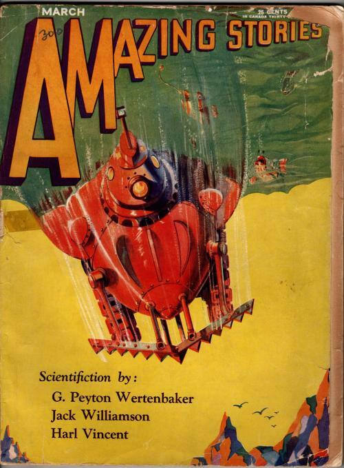 Amazing Stories Mar 1930 Jack Williamson "The Green Girl" Pt.1