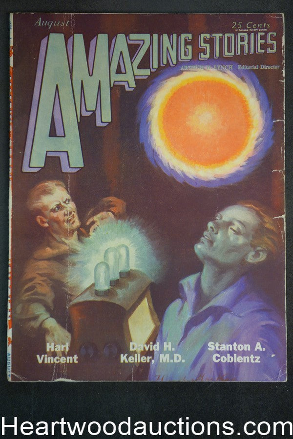 Amazing Stories Aug 1929 Superman creator, Jerry Siegal  letter to editor, Coble