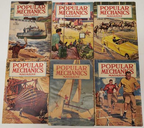 Lot of 12 Popular Mechanics Magazines 1945-1948