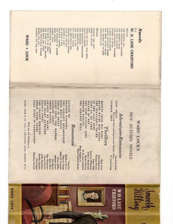 Smooth Killing by W. H. Lane Crauford (First Edition) File Copy
