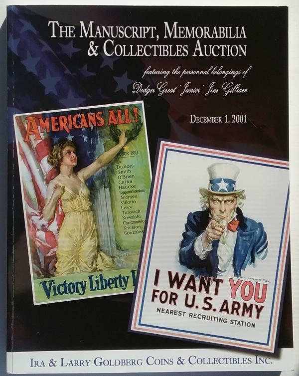 The Manuscript, Memorabilia & Collectibles Auction (December 1, 2001) Catalogue