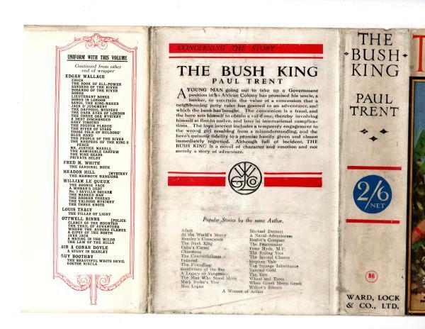 The Bush King by Paul Trent (First Edition) Hubin Listed, Ward File Copy