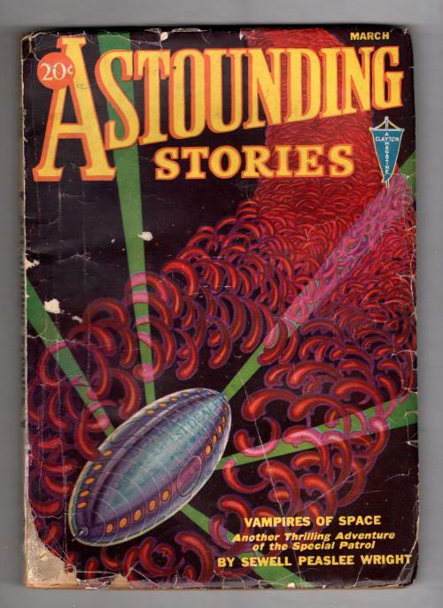 Astounding Mar 1932 Ray Cummings; Wesso cover