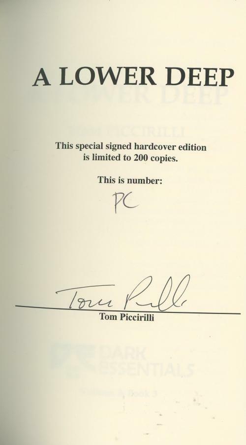 A Lower Deep by Tom Piccirilli (First Edition, Limited) Signed PC copy