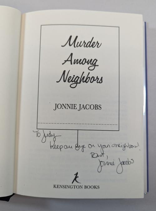 Murder Among Neighbors by Jonnie Jacobs (First Edition) Signed
