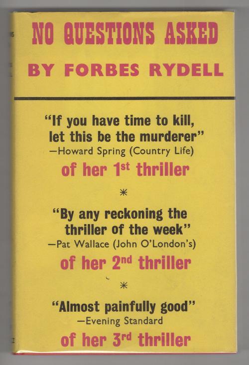 No Questions Asked by Forbes Rydell (First UK Edition) Gollancz File Copy
