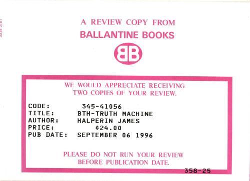 The Truth Machine by James L. Halperin