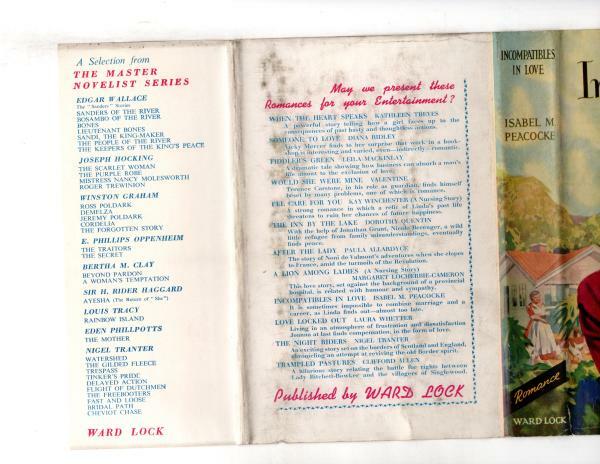 Incompatibles in Love by Isabel M. Peacocke (First Edition) Ward File Copy