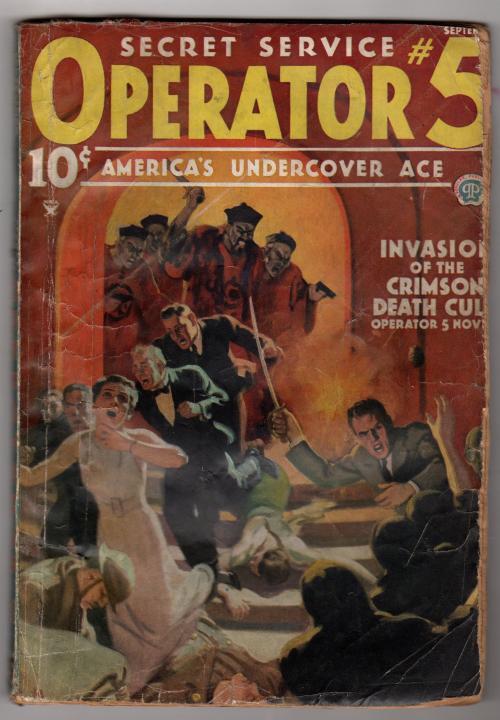 Operator #5 Sep 1935 Wild Oriental Menace Assault Cover - Trimmed
