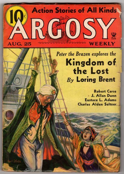 Argosy Aug 25 1934 Paul Stahr Wild Cvr; Loring Brent; Eustace L. Adams