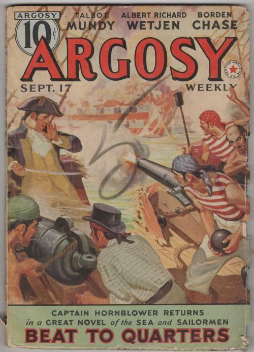 Argosy Sep 17 1938 Belarski Cvr; 1st Horatio Hornblower by C. S. Forester