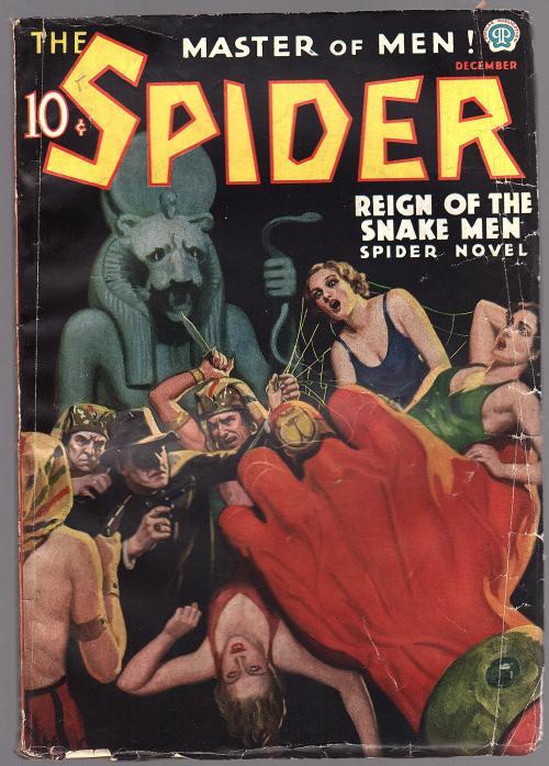 The Spider Dec 1936 GGA Howitt Cvr; Frank Gruber story - Pulp