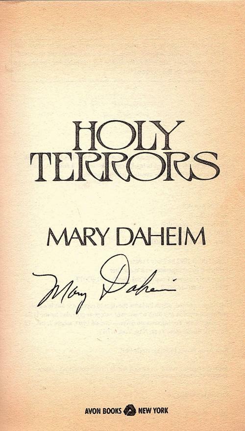 Holy Terrors by Mary Daheim (Later Printing) Signed
