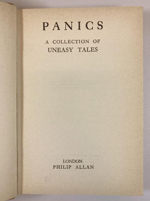 Panics: A Collection of Uneasy Tales (First Edition)